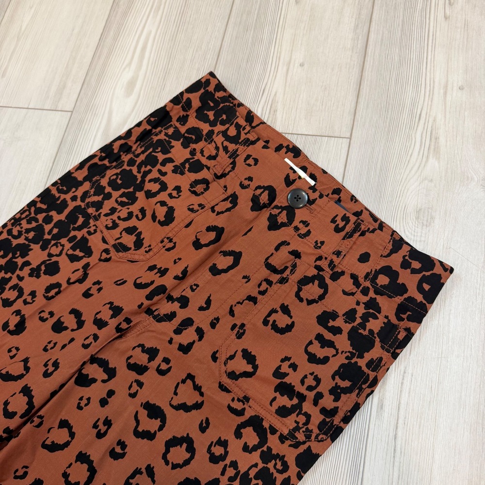 Maeve Anthropologie The Colette Leopard Print Cropped Wide Leg Pants Brown 29 - Picture 4 of 11